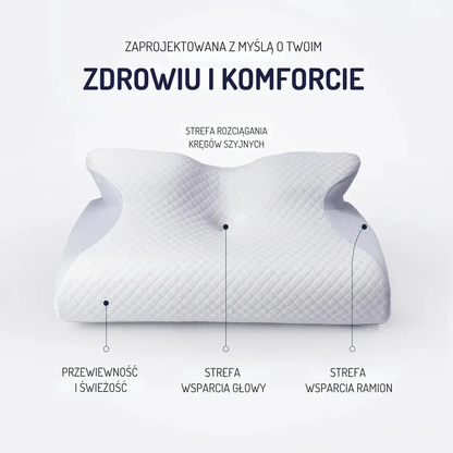 CosNaTo™ Poduszka ergonomiczna z pianką memory o trwałym kształcie.