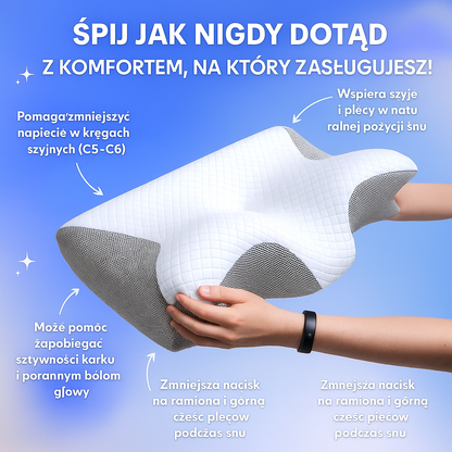 CosNaTo™ Poduszka ergonomiczna z pianką memory o trwałym kształcie.